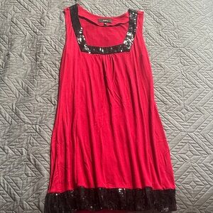 Love Red Dress with Black Sequin Accents